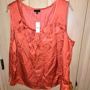 NWT Womens Plus sz 18WP Talbots silk Shirt with flowers